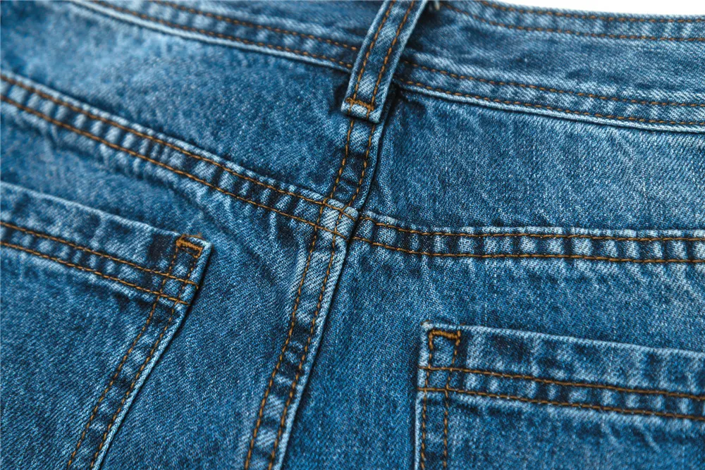 Title 22, Calça jeans feminina azul retrô e fashion, de c...