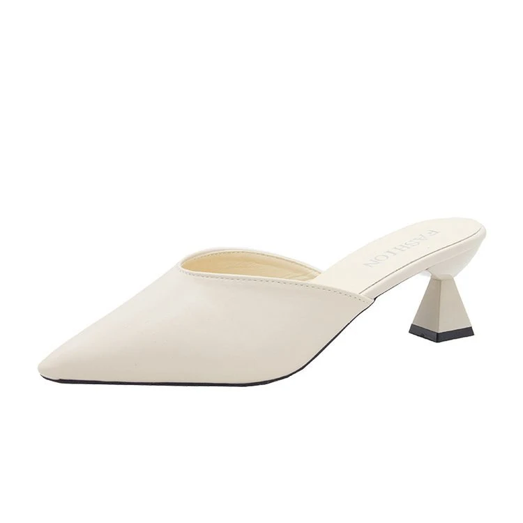 Title 3, Womens Pointed Toe Lazy Shoes with Mid-heel Ch...
