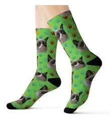 Meias com estampa de cabeça de animal de estimação Conforto e estilo para amantes de pets Desenhos fofos de animais em meias macias e duráveis Um presente perfeito para quem ama. — foto 8