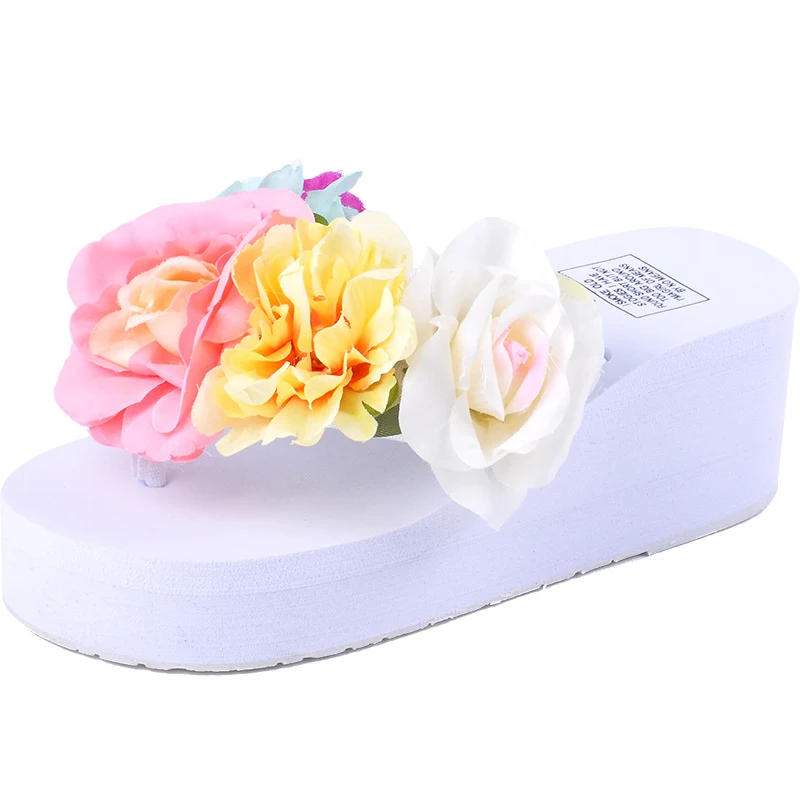 Women's Handmade Platform Flower Flip-flops, offering comfort and style. Perfect for warm weather, these flip-flops add — photo 4
