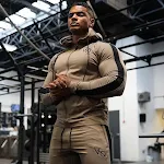 Jaqueta masculina de moletom esportiva com combinação de cores outono e inverno, perfeita para esportes e atividades ao ar livre, confortável e quente. — foto 8