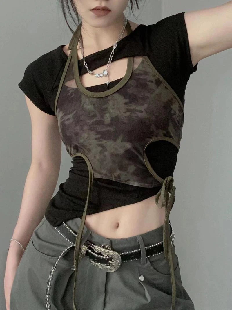 Title 1, Retro Hot Girl Printed Top Summer Design Sense ...