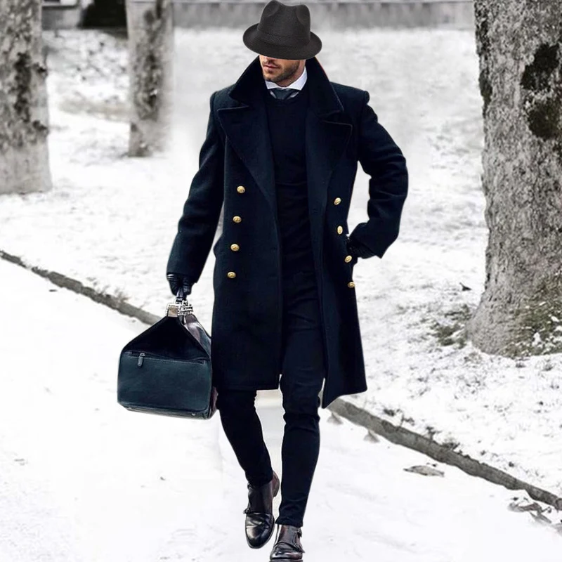 Giacca casual da uomo lunghezza media, vestibilità slim, trench coat versatile e abbinabile a tutto, ideale per un look elegante e moderno. — foto 4