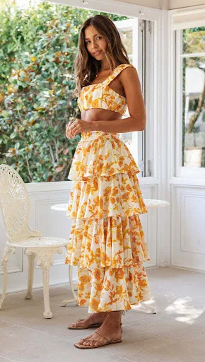 Title 11, Terno feminino com estampa de costura e vestido...