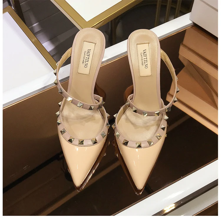 Stiletto Point Toe Rivet Sandals — photo 2
