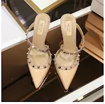 Stiletto Point Toe Rivet Sandals — photo 2
