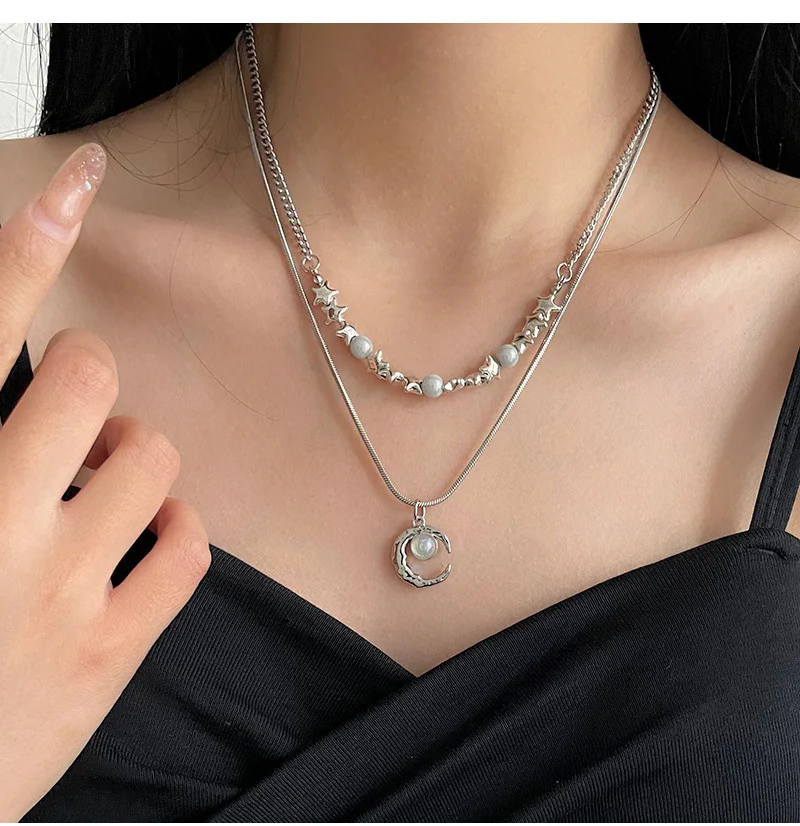 Title 7, Moon Stitching Stars Ketting Twin, een uniek si...