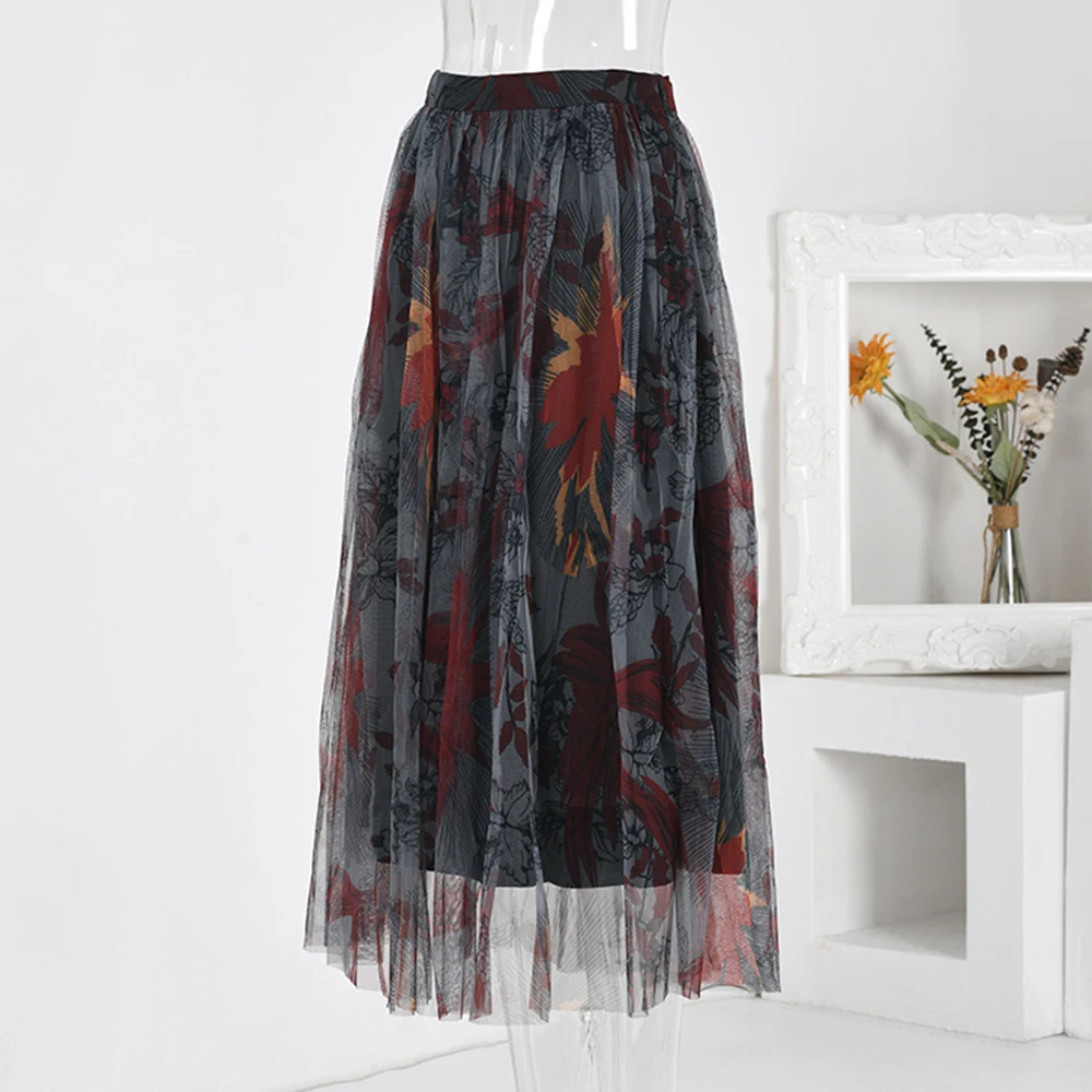 Title 2, Irregular Pattern Printed Mesh High Waist Doubl...