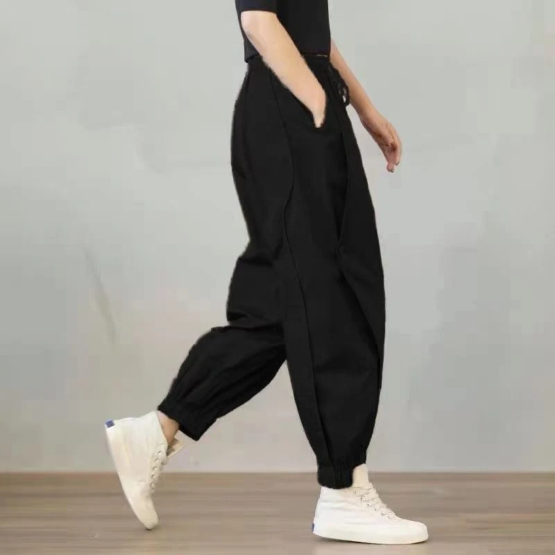 Title 19, Pantalon femme ample en coton fin pour le print...