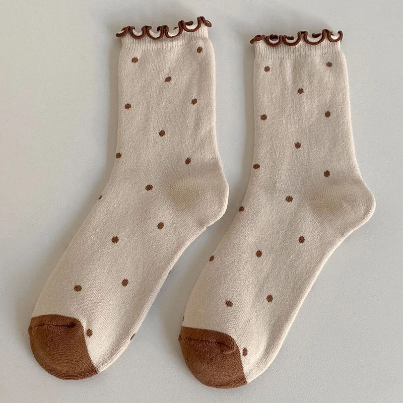 Title 6, Retro Japanese Cute Polka Dot Thickened Cotton ...
