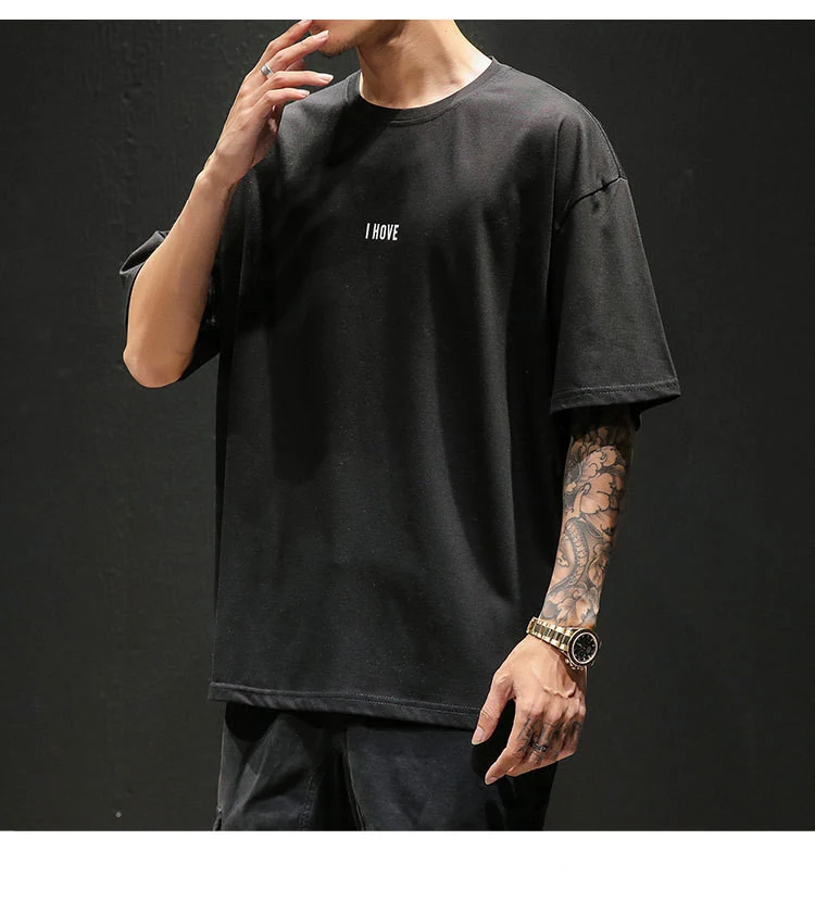 Title 4, Camiseta masculina casual folgada para homens t...