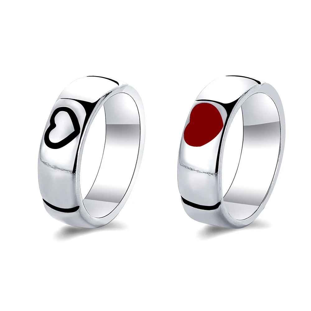 Conjunto de anéis de casal de liga europeia e americana para o amor. Um símbolo de amor eterno, um presente perfeito para casais celebrarem seu relacionamento. — foto 1