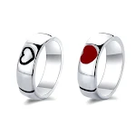 Conjunto de anéis de casal de liga europeia e americana para o amor. Um símbolo de amor eterno, um presente perfeito para casais celebrarem seu relacionamento. — foto 1