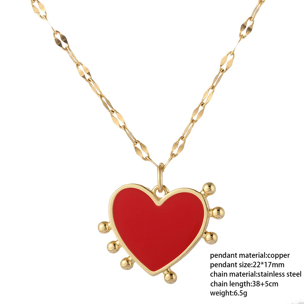 Colar com pingente de coração vermelho para mulheres, gargantilha, correntes longas, perfeito para expressar amor e adicionar charme. — foto 17