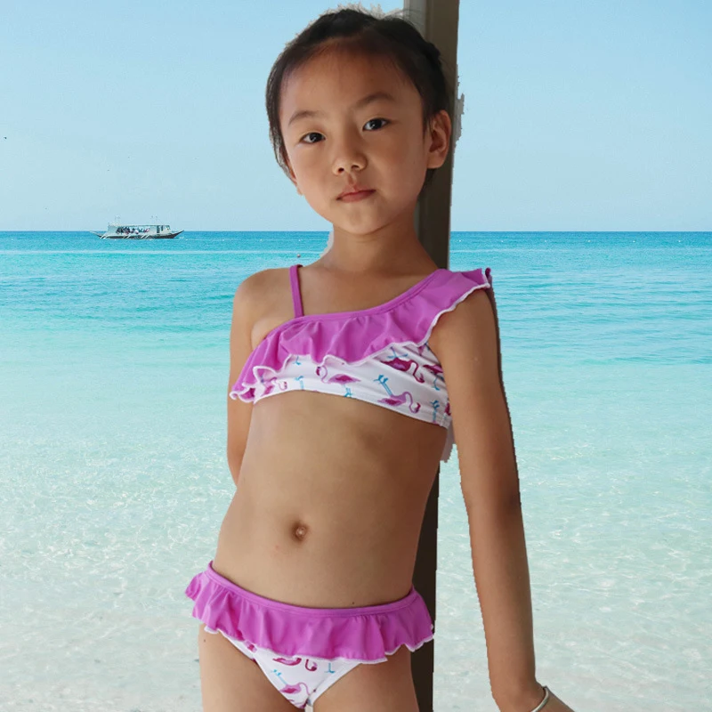 Title 5, Kız çocuk bikini mayosu flamingo desenli, plaj ...