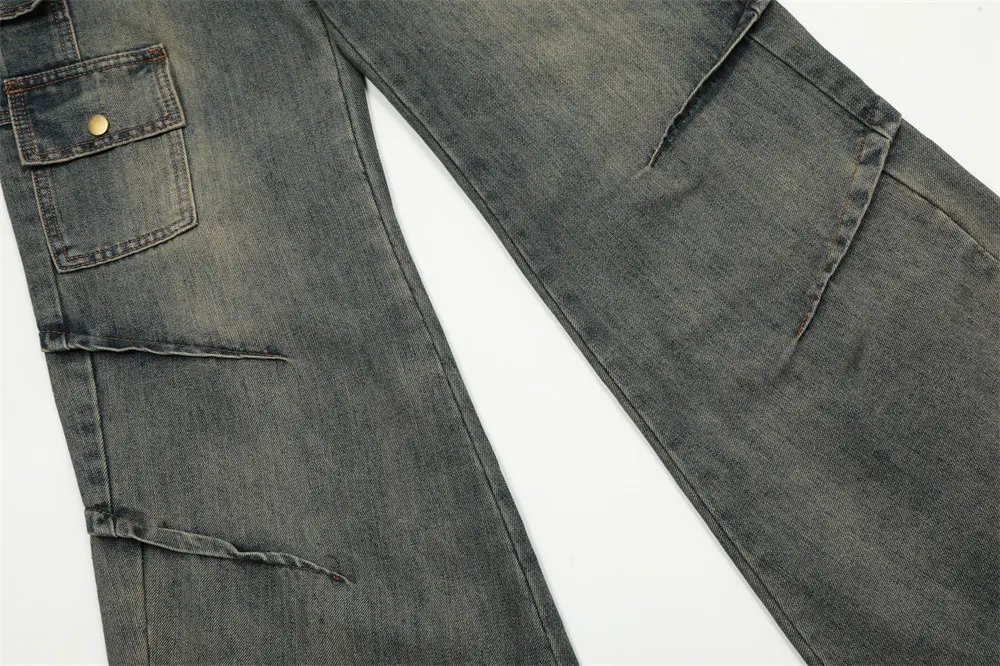 Macacão Jeans Lavado Personalizado Masculino Moda Denim Conforto e Estilo Único Visual Moderno Roupa Casual — foto 10