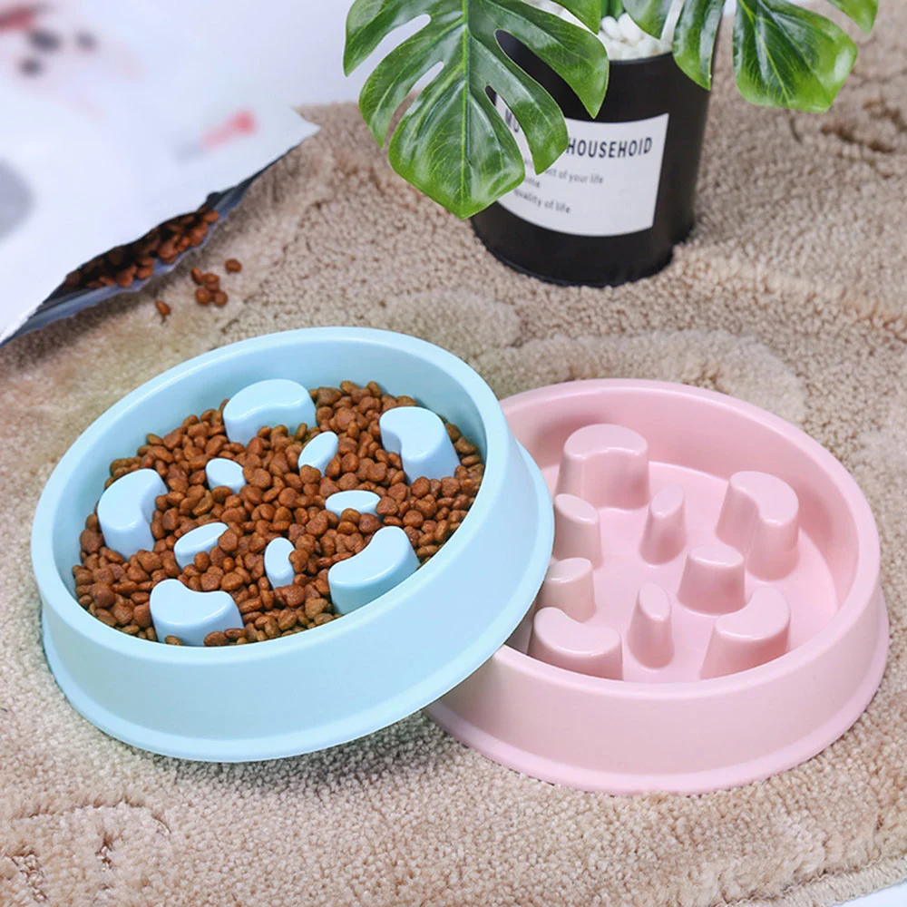Title 21, Pet Dog Bowl Slow Food Feeder Non-slip Anti Cho...