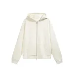 Flame Single-layer Fleece-lined Hooded Jacket Solid Color Double-headed Zipper. Comfortable, warm, and versatile jacket — photo 4