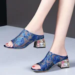 Ethnic Wind mesh slippers met strass, middelhoge hak, comfortabel en stijlvol voor dames, ideaal voor zomerse dagen. — foto 3