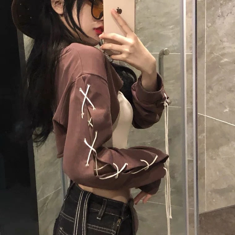 Title 6, Dance Strap Long Sleeve Hot Girl Two-Piece Jacket