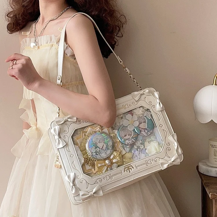 Title 5, Girls Retro Square Transparent Commuting Bag. ...