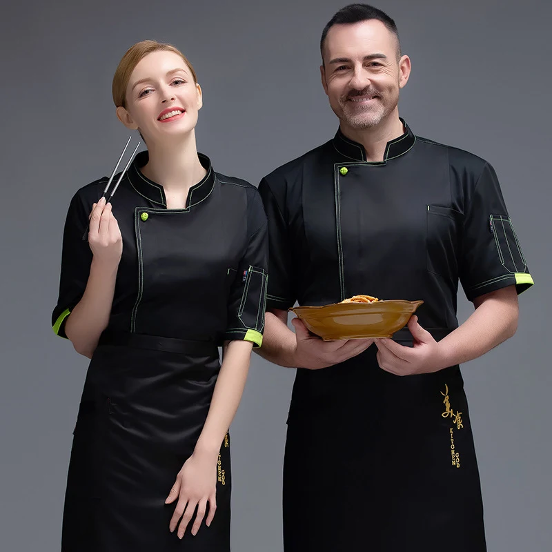 Camisa de manga curta para confeitaria de chef de hotel. Confortável, respirável e resistente. Perfeita para padeiros e cozinheiros profissionais. — foto 3