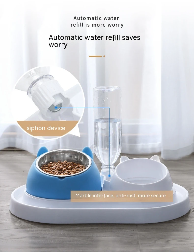 Title 4, Stainless steel dog bowl double bowl, cervical ...