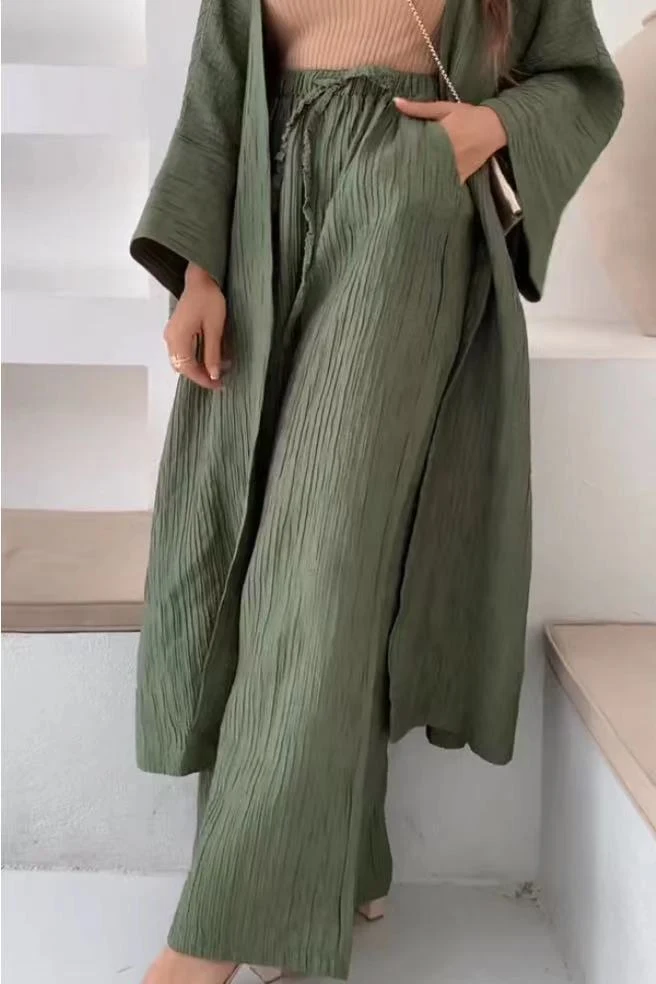 Title 5, Womens Pleated Texture Top And Straight Casual...