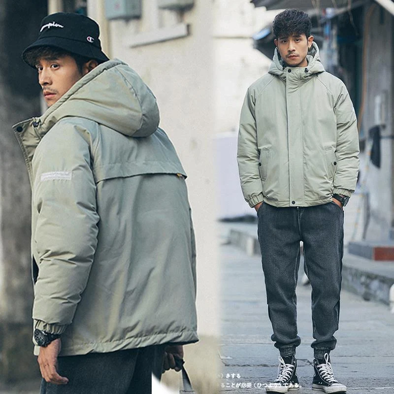 Japanese men's cotton coat jacket casual loose down cotton thickening trend bread coat, a warm and stylish outerwear opt — photo 2