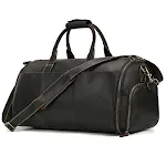 Bolsa de viagem de negócios dobrável de couro masculina com bolso para sapatos. Ideal para viagens profissionais. Leve, elegante e funcional. — foto 3