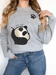 Moletom feminino com estampa de panda de manga comprida — foto 4