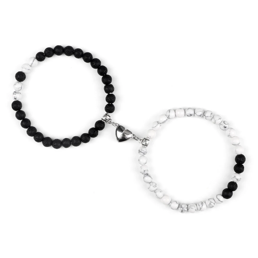 Pulseira para casal 6mm Olho de Tigre e Rocha Vulcânica Turquesa, estilo e conexão para você e seu amor. — foto 8