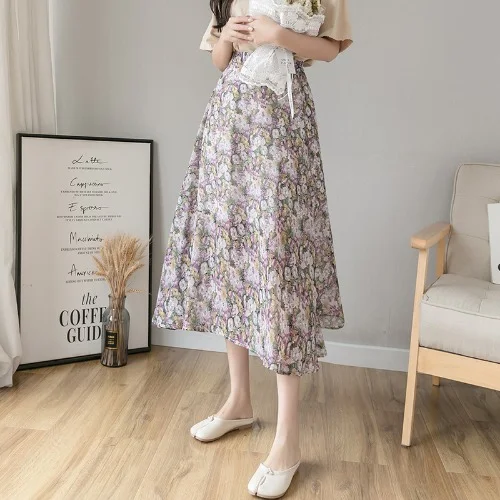 Title 7, Floral half-length skirt for women, perfect for...