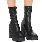 Botas longas de cano fino estilo britânico com salto alto plus size, perfeitas para um visual elegante e moderno. — foto 4