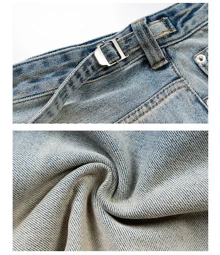Title 10, Mens Summer Retro Loose Fitting Denim Shorts