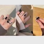 Anel Retangular Feminino Preto de Zircônia Jóia feminina elegante, ideal para ocasiões especiais ou uso diário, design sofisticado e atemporal. — foto 7