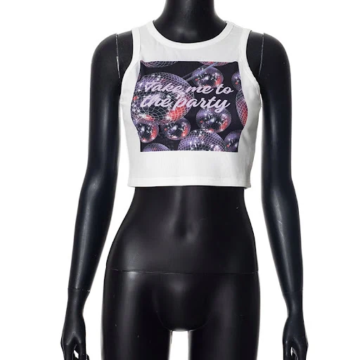 Title 3, Comfortable Round Neck Letter Print Vest Sleeve...