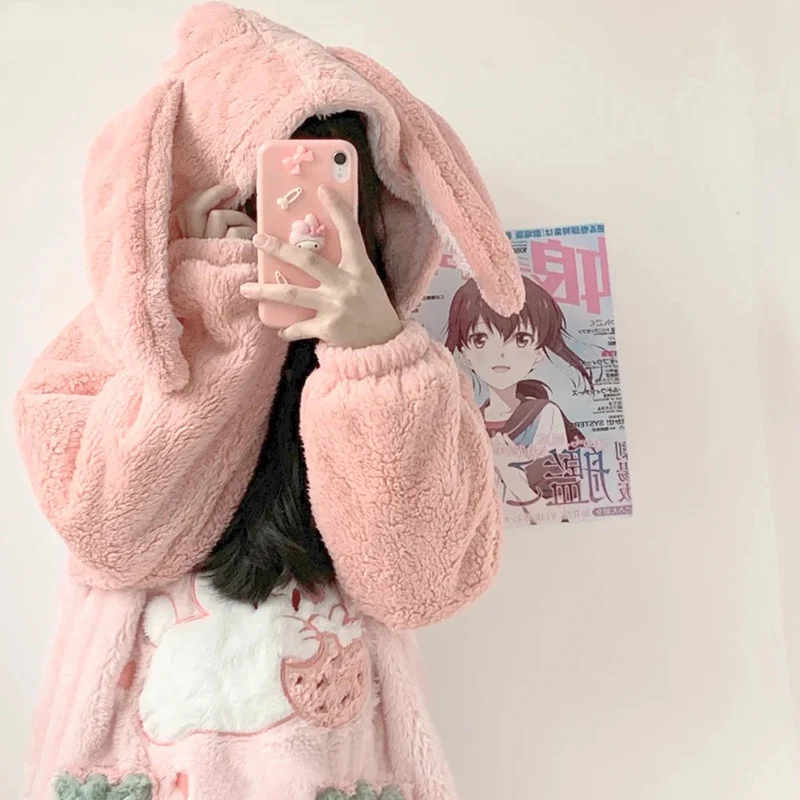 Title 6, Womens Coral Fleece Pajamas Cute Bunny Bedroom...