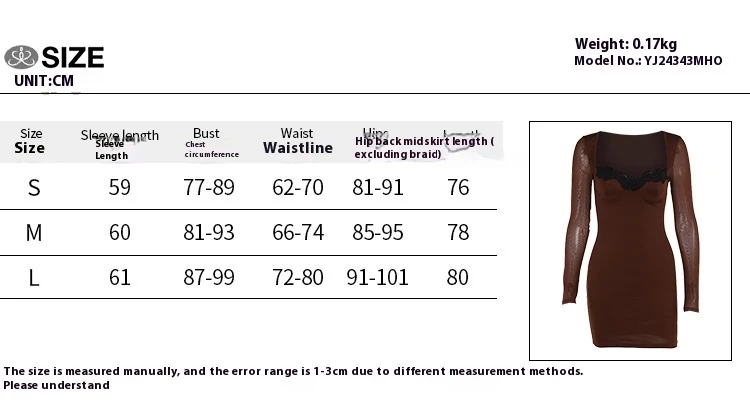 Title 1, Elegant Slim-fit Long Sleeve Lace Sheath Mini D...