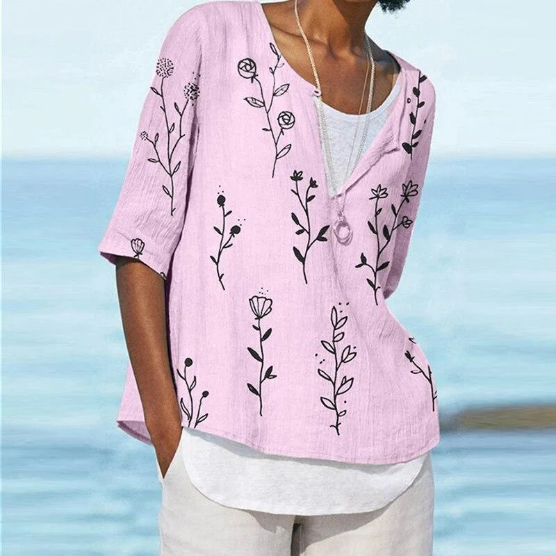 Women's Digital Printed V-neck Half Sleeve Shirt — photo 2