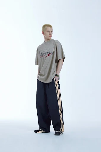 Title 4, Retro Contrast Color Side Stripe Wide Leg Exerc...