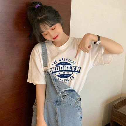 New Summer Western Style Letter White T-shirt Women's Short Sleeve — photo 6