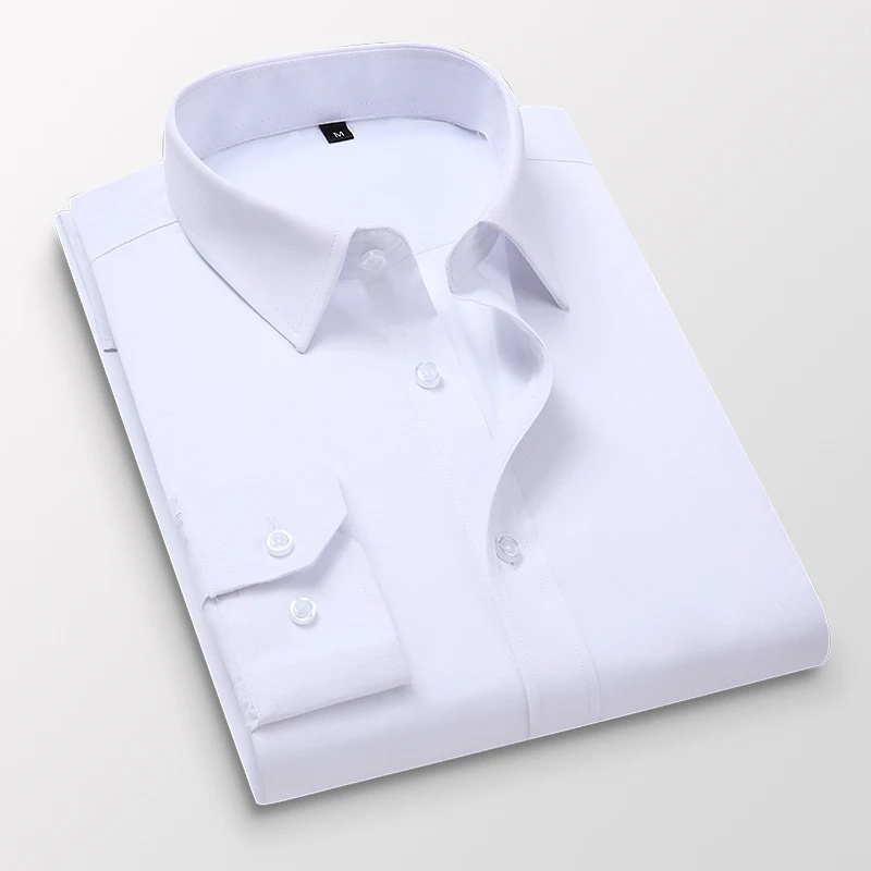 Camisa Branca Masculina Four Seasons Slim Fit Manga Longa para Negócios, Noivo, Padrinho Plus Size 250 K Camisa Social — foto 7