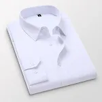 Camisa Branca Masculina Four Seasons Slim Fit Manga Longa para Negócios, Noivo, Padrinho Plus Size 250 K Camisa Social — foto 7