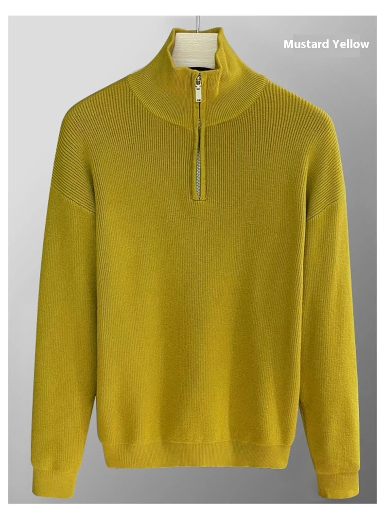 Title 24, Mens Half Zipped Stand Collar Sweater for Autu...