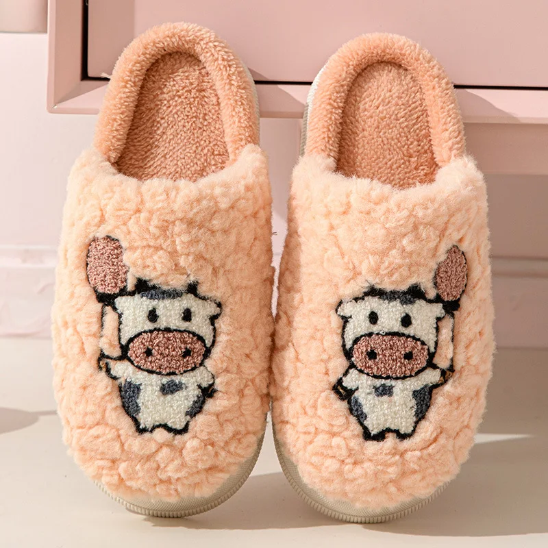 Cartoon Plush Cotton Slippers Women's Winter Warm Dormitory Non-slip, providing cozy comfort and safe steps during the c — photo 15