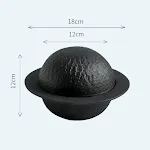 18cm matte black planet cup