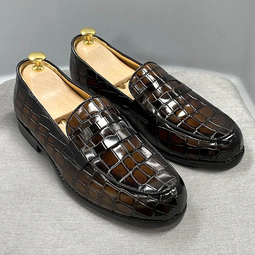 Scarpe casual in pelle da uomo traspiranti in pelle di bovino pieno fiore per comfort e stile. Indossale ogni giorno con fiducia. — foto 3