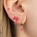 Zirkon oorknopjes koper verguld 18K echt goud geometrische vorm. Stijlvolle oorbellen, perfect voor dagelijks gebruik en speciale gelegenheden. — foto 13