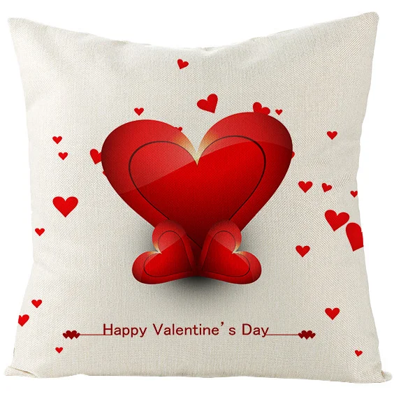Fronha de linho vermelha com coração para o Dia dos Namorados, toque macio e romântico, presente ideal para decorar e expressar amor no quarto. — foto 1
